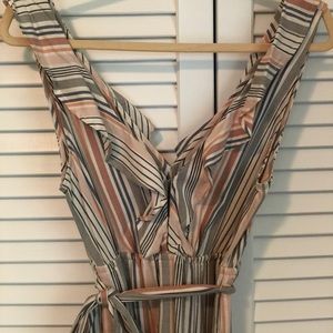 Striped Jumper / Jumpsuit Tie Waist